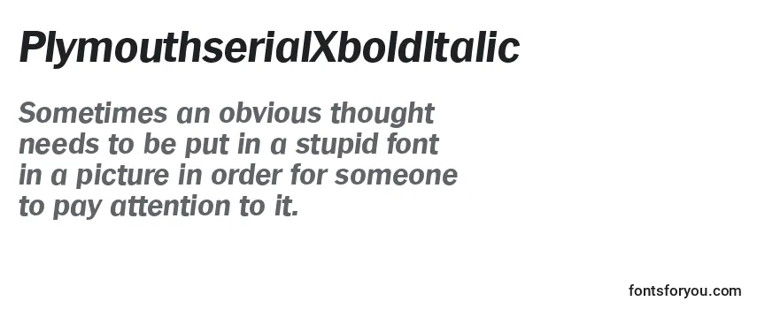 Review of the PlymouthserialXboldItalic Font