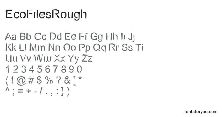 Шрифт EcoFilesRough – алфавит, цифры, специальные символы