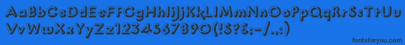 K22LuciferNo.1 Font – Black Fonts on Blue Background