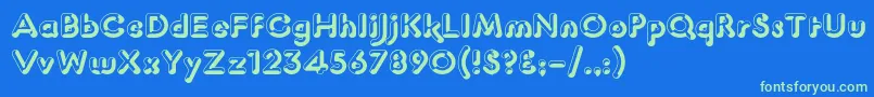 K22LuciferNo.1 Font – Green Fonts on Blue Background