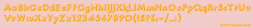 K22LuciferNo.1 Font – Orange Fonts on Pink Background