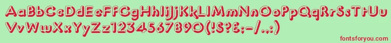 K22LuciferNo.1 Font – Red Fonts on Green Background