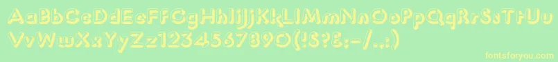 フォントK22LuciferNo.1 – 黄色の文字が緑の背景にあります