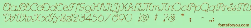 Rhumbasc-Schriftart – Braune Schriften auf grünem Hintergrund