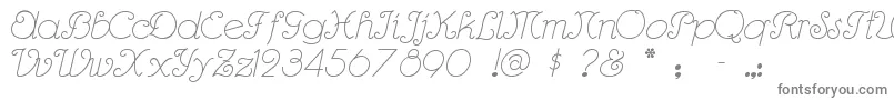 Rhumbasc-fontti – harmaat kirjasimet valkoisella taustalla