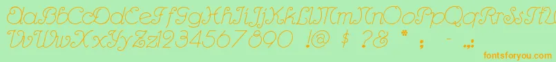 Rhumbasc Font – Orange Fonts on Green Background