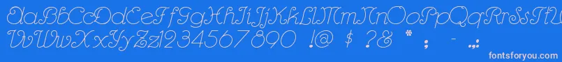 フォントRhumbasc – ピンクの文字、青い背景