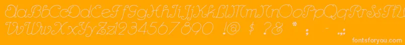 Rhumbasc-Schriftart – Rosa Schriften auf orangefarbenem Hintergrund