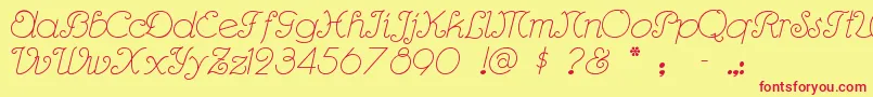 Rhumbasc Font – Red Fonts on Yellow Background