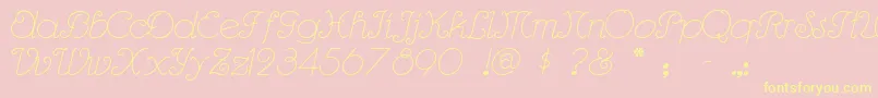 Rhumbasc-Schriftart – Gelbe Schriften auf rosa Hintergrund