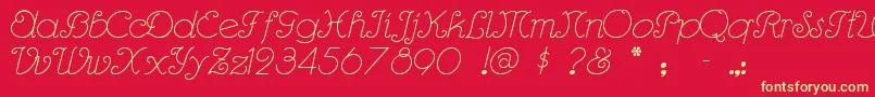 Rhumbasc Font – Yellow Fonts on Red Background