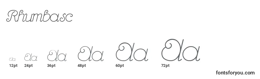 Rhumbasc Font Sizes