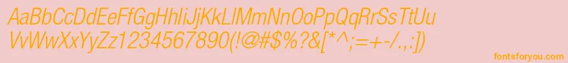 HelveticaneueltstdLtcno Font – Orange Fonts on Pink Background