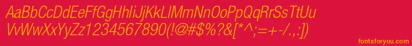 HelveticaneueltstdLtcno Font – Orange Fonts on Red Background