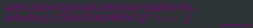 Czcionka HelveticaneueltstdLtcno – fioletowe czcionki na czarnym tle