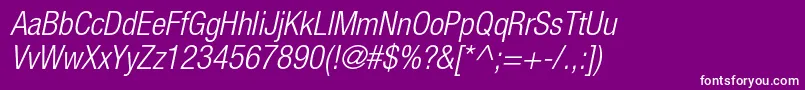 HelveticaneueltstdLtcno Font – White Fonts on Purple Background