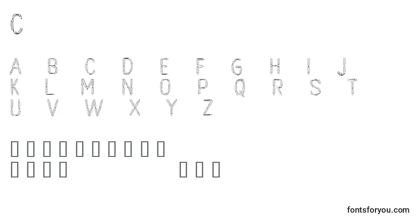 A fonte Cfcrayonsdeplombpersonaluse – alfabeto, números, caracteres especiais