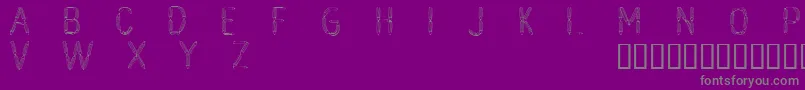 Cfcrayonsdeplombpersonaluse-Schriftart – Graue Schriften auf violettem Hintergrund