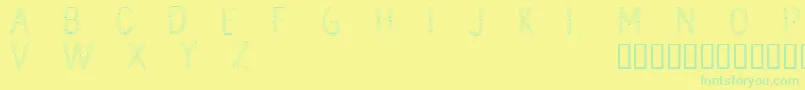 Cfcrayonsdeplombpersonaluse Font – Green Fonts on Yellow Background