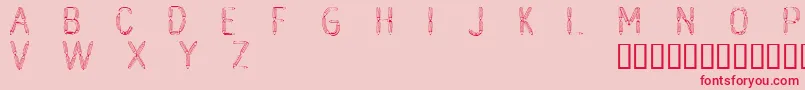 Cfcrayonsdeplombpersonaluse Font – Red Fonts on Pink Background