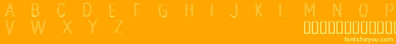 Cfcrayonsdeplombpersonaluse Font – Yellow Fonts on Orange Background