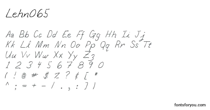 Czcionka Lehn065 – alfabet, cyfry, specjalne znaki