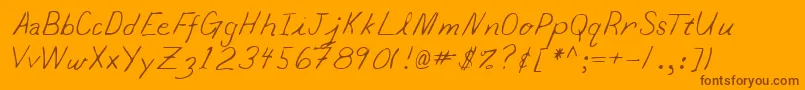 Lehn065 Font – Brown Fonts on Orange Background