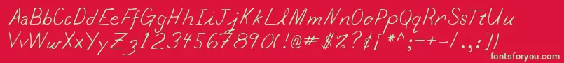 Lehn065 Font – Green Fonts on Red Background