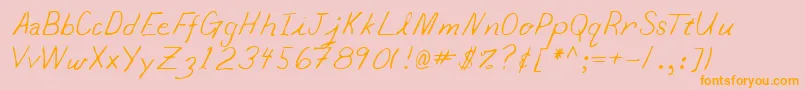 Lehn065 Font – Orange Fonts on Pink Background