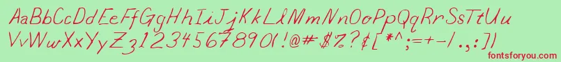 Lehn065 Font – Red Fonts on Green Background