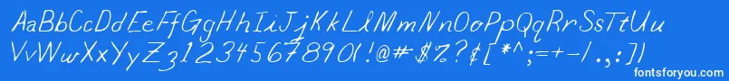 Lehn065 Font – White Fonts on Blue Background