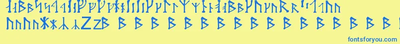 Futhark Font – Blue Fonts on Yellow Background