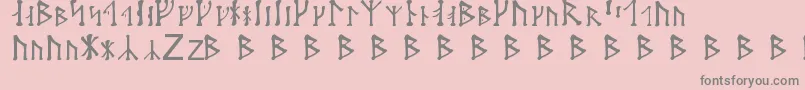 Futhark Font – Gray Fonts on Pink Background