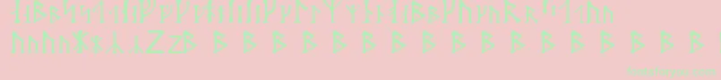 Futhark Font – Green Fonts on Pink Background