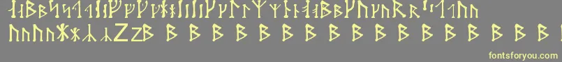 Futhark Font – Yellow Fonts on Gray Background