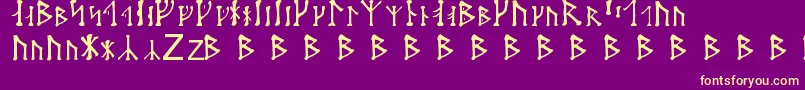 Futhark Font – Yellow Fonts on Purple Background