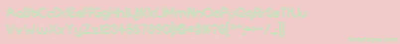 FortunecityComicOutline Font – Green Fonts on Pink Background