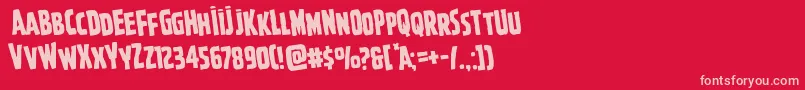 Ghoulishintentrotate Font – Pink Fonts on Red Background