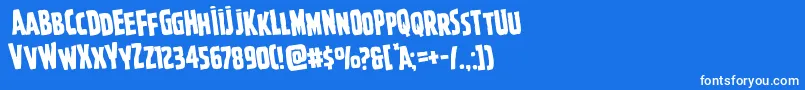 Ghoulishintentrotate Font – White Fonts on Blue Background