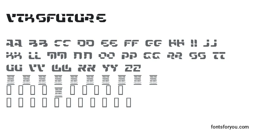 A fonte VtksFuture – alfabeto, números, caracteres especiais