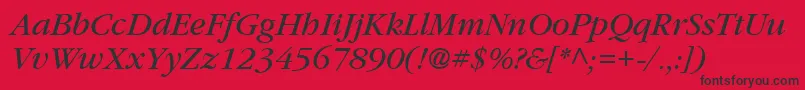 Garrymondrian4Bookitalicsh Font – Black Fonts on Red Background