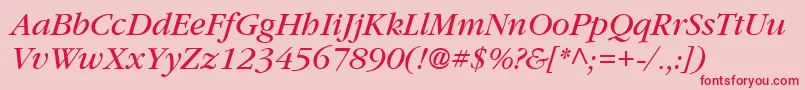 Garrymondrian4Bookitalicsh Font – Red Fonts on Pink Background