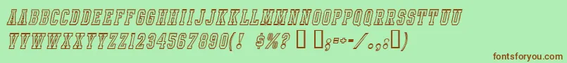 IntramuralContourItalicJl-Schriftart – Braune Schriften auf grünem Hintergrund