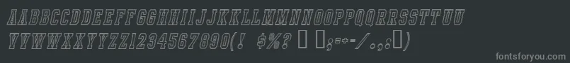 IntramuralContourItalicJl Font – Gray Fonts on Black Background