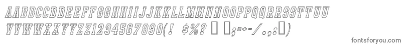 IntramuralContourItalicJl-fontti – harmaat kirjasimet valkoisella taustalla