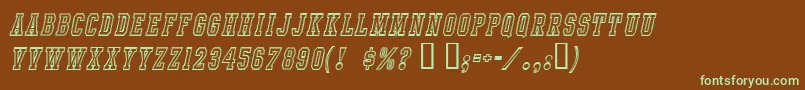 IntramuralContourItalicJl-Schriftart – Grüne Schriften auf braunem Hintergrund