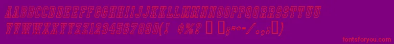 IntramuralContourItalicJl-Schriftart – Rote Schriften auf violettem Hintergrund