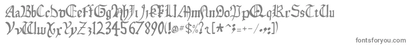 Isabella-fontti – harmaat kirjasimet valkoisella taustalla