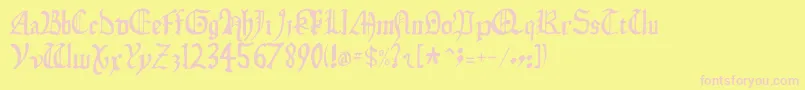 Isabella Font – Pink Fonts on Yellow Background