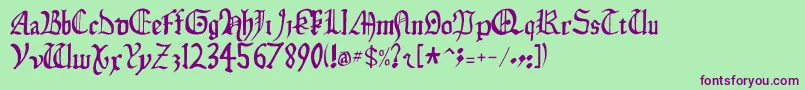 Isabella Font – Purple Fonts on Green Background